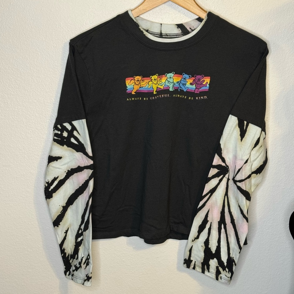 Women’s Grateful Dead XL Crop Top Rainbow Dancing Bears Always Be Kind